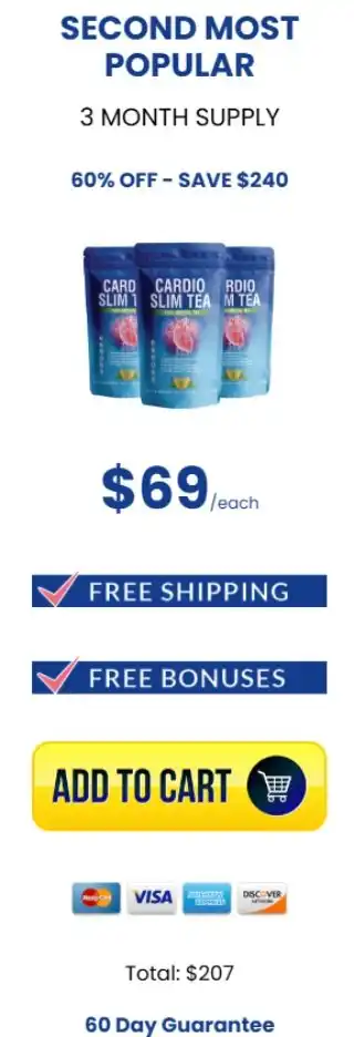 Cardio Slim Tea three-pack pricing